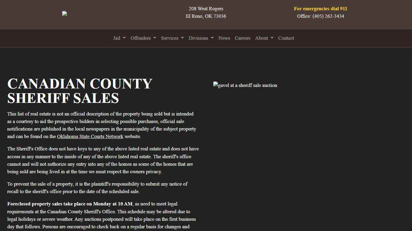 Sheriff Sales | Canadian County Sheriff's Office
